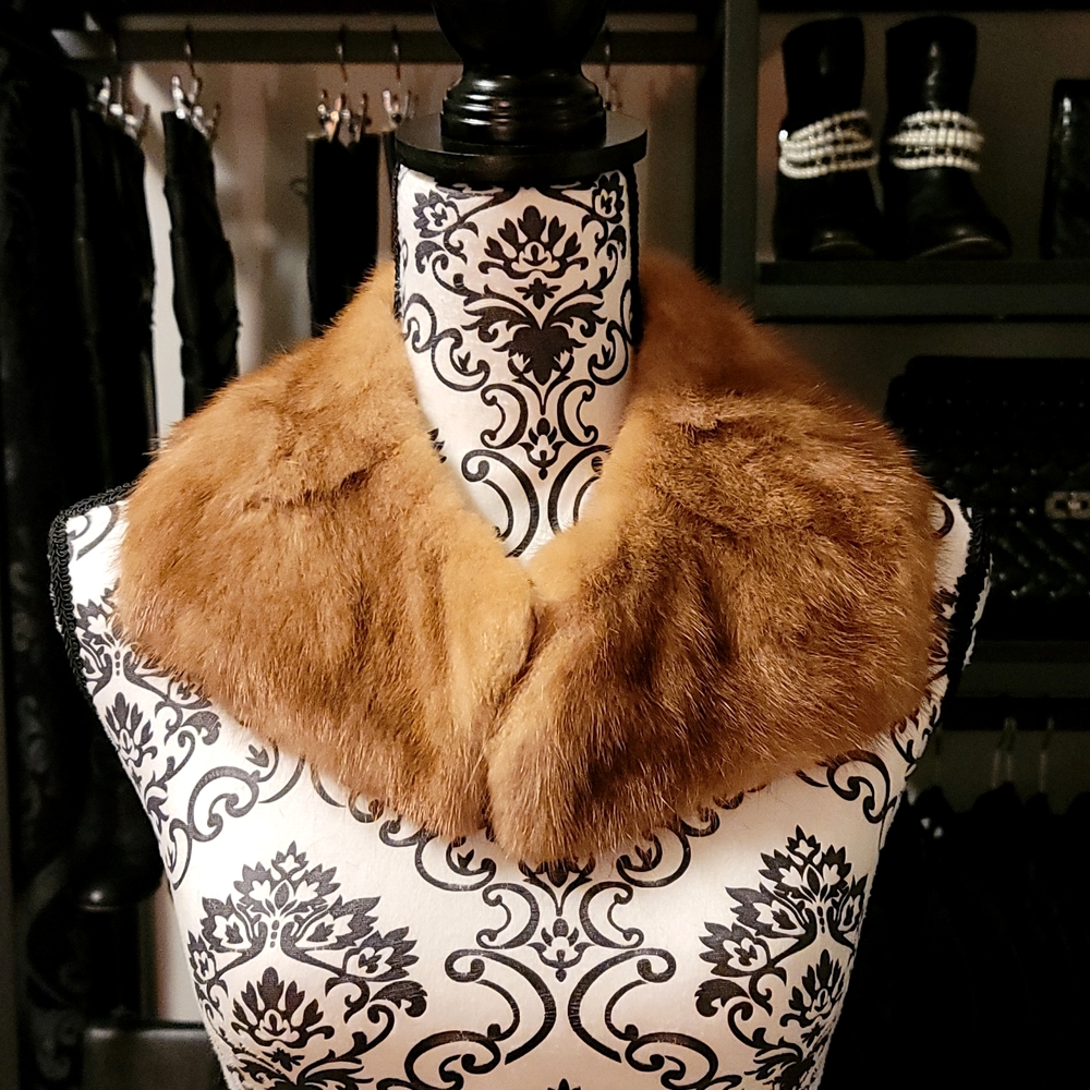 LAST CALL SALE - Antique Satin Lined Mink Fur Collar